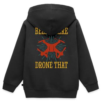 Drohne - Kinder Premium Organic Zip Hoodie - Schwarz - Hinten - AI Model Kid Male (0cm)