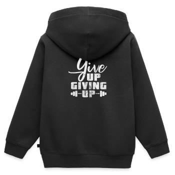 Bodybuilder - Kinder Premium Organic Zip Hoodie - Schwarz - Hinten - AI Model Kid Male (0cm)