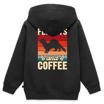 Furet - Sweat Premium à capuche zippé enfant bio - noir - Dos - AI Model Kid Male (0cm)
