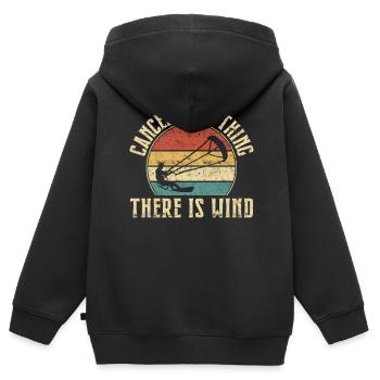 Kitesurf Kitesurfer Kiteboard Kitesurfen - Kinder Premium Organic Zip Hoodie - Schwarz - Hinten - AI Model Kid Male (0cm)