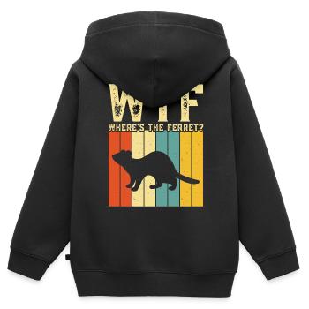 Furet - Sweat Premium à capuche zippé enfant bio - noir - Dos - AI Model Kid Male (0cm)