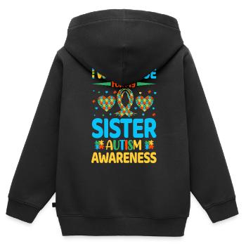 Autismus Autist - Kinder Premium Organic Zip Hoodie - Schwarz - Hinten - AI Model Kid Male (0cm)