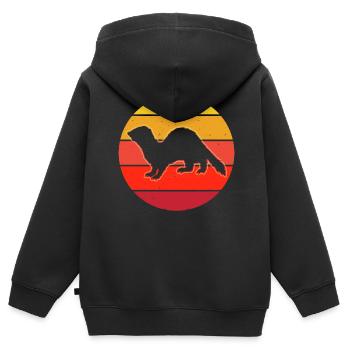 Furet - Sweat Premium à capuche zippé enfant bio - noir - Dos - AI Model Kid Male (0cm)