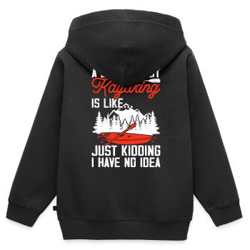 Kajak Kajakfahrer Kajaker - Kinder Premium Organic Zip Hoodie - Schwarz - Hinten - AI Model Kid Male (0cm)