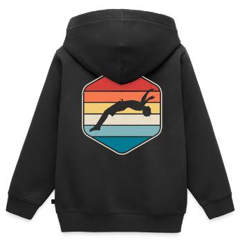 Flotteur de natation - Sweat Premium à capuche zippé enfant bio - noir - Dos - AI Model Kid Male (0cm)