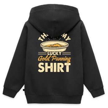 gold panning gold panner gold prospector gold prospector - Kids Premium Organic Zip-up Hoodie - black - Back - AI Model Kid Male (0cm)