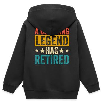 A Coaching Legend Has Retired - Kinder Premium Organic Zip Hoodie - Schwarz - Hinten - AI Model Kid Male (0cm)