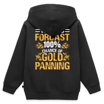 gold panning gold panner gold prospector gold prospector - Kids Premium Organic Zip-up Hoodie - black - Back - AI Model Kid Male (0cm)