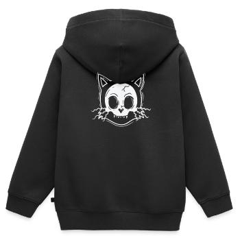Katzenkopf Gothic Grusel Stil - Kinder Premium Organic Zip Hoodie - Schwarz - Hinten - AI Model Kid Male (0cm)