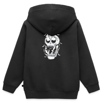 Tête gothique mélancolie sombre - Sweat Premium à capuche zippé enfant bio - noir - Dos - AI Model Kid Male (0cm)