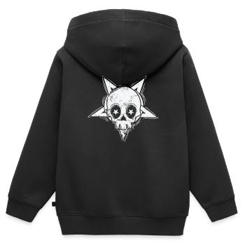 Tête gothique mysticisme mélancolie - Sweat Premium à capuche zippé enfant bio - noir - Dos - AI Model Kid Male (0cm)