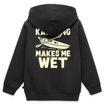 Kajak Kajakfahrer Kajaker - Kinder Premium Organic Zip Hoodie - Schwarz - Hinten - AI Model Kid Male (0cm)
