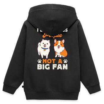 Chiens Chien - Sweat Premium à capuche zippé enfant bio - noir - Dos - AI Model Kid Male (0cm)