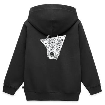 Horreur Gothique Horreur Mélancolie - Sweat Premium à capuche zippé enfant bio - noir - Dos - AI Model Kid Male (0cm)