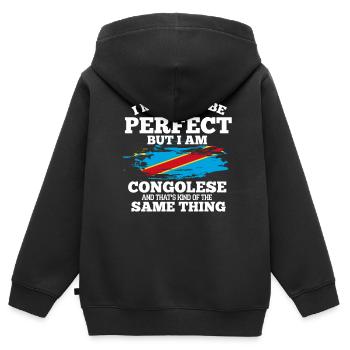 Congo - Sweat Premium à capuche zippé enfant bio - noir - Dos - AI Model Kid Male (0cm)