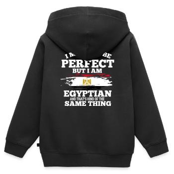 Égypte - Sweat Premium à capuche zippé enfant bio - noir - Dos - AI Model Kid Male (0cm)