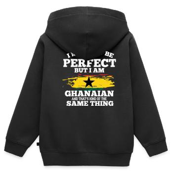Ghana - Kinder Premium Organic Zip Hoodie - Schwarz - Hinten - AI Model Kid Male (0cm)