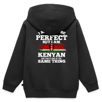 Kenya - Sweat Premium à capuche zippé enfant bio - noir - Dos - AI Model Kid Male (0cm)