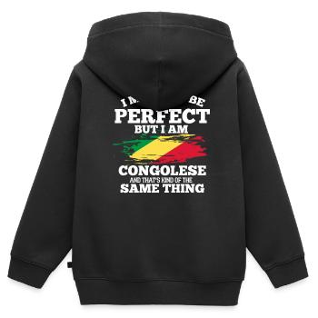 Congo - Sweat Premium à capuche zippé enfant bio - noir - Dos - AI Model Kid Male (0cm)