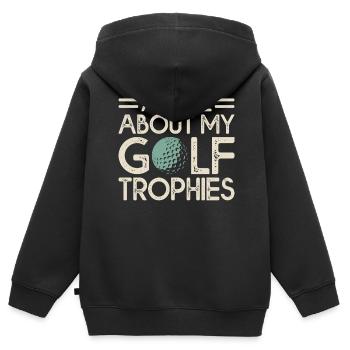 Golf Golfeur - Sweat Premium à capuche zippé enfant bio - noir - Dos - AI Model Kid Male (0cm)