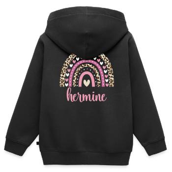 Hermine Regenbogen Name Geburtstag Hermine - Kinder Premium Organic Zip Hoodie - Schwarz - Hinten - AI Model Kid Male (0cm)