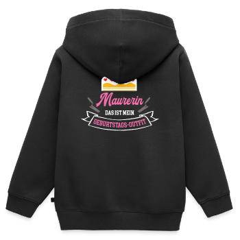 Maurerin Geburtstag Betonbauer Geburtstagsgeschenk - Kinder Premium Organic Zip Hoodie - Schwarz - Hinten - AI Model Kid Male (0cm)