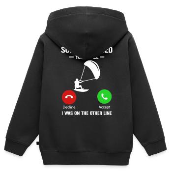 Kitesurf Kitesurfer Kiteboard Kitesurfen - Kinder Premium Organic Zip Hoodie - Schwarz - Hinten - AI Model Kid Male (0cm)
