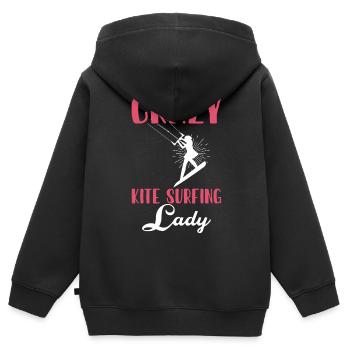 Kitesurf Kitesurfer Kiteboard Kitesurfen - Kinder Premium Organic Zip Hoodie - Schwarz - Hinten - AI Model Kid Male (0cm)