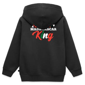 Madagaskar - Kinder Premium Organic Zip Hoodie - Schwarz - Hinten - AI Model Kid Male (0cm)
