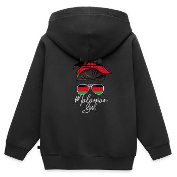 Malawi - Sweat Premium à capuche zippé enfant bio - noir - Dos - AI Model Kid Male (0cm)