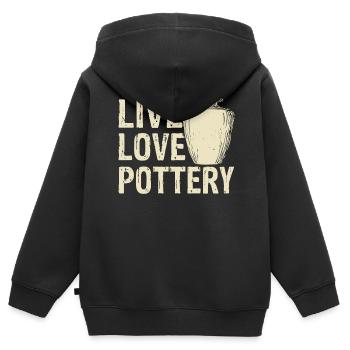 Töpfern Töpferei Töpfer - Kinder Premium Organic Zip Hoodie - Schwarz - Hinten - AI Model Kid Male (0cm)