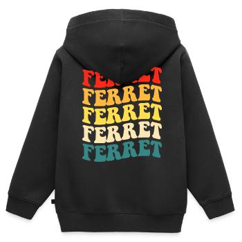 Furet - Sweat Premium à capuche zippé enfant bio - noir - Dos - AI Model Kid Male (0cm)