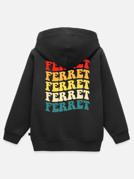 Frettchen - Kinder Premium Organic Zip Hoodie - Schwarz