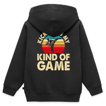 Karate Kampfsport - Kinder Premium Organic Zip Hoodie - Schwarz - Hinten - AI Model Kid Male (0cm)