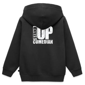 Stand Up Comedian Humor Witz - Kinder Premium Organic Zip Hoodie - Schwarz - Hinten - AI Model Kid Male (0cm)