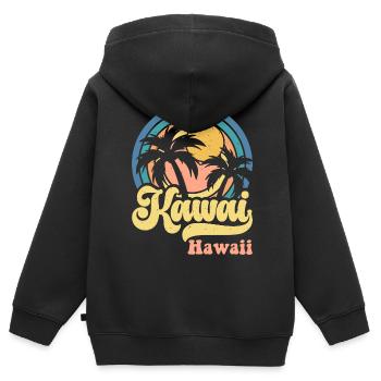 Hawaï - Sweat Premium à capuche zippé enfant bio - noir - Dos - AI Model Kid Male (0cm)