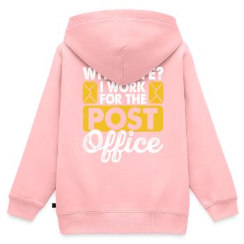 Briefträger Postbote - Kinder Premium Organic Zip Hoodie - Rosa - Hinten - AI Model Kid Female (0cm)