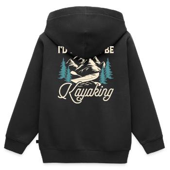 Kajak Kajakfahrer Kajaker - Kinder Premium Organic Zip Hoodie - Schwarz - Hinten - AI Model Kid Male (0cm)