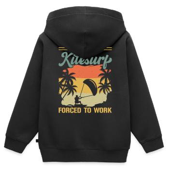 Kitesurf Kitesurfer Kiteboard Kitesurfen - Kinder Premium Organic Zip Hoodie - Schwarz - Hinten - AI Model Kid Male (0cm)