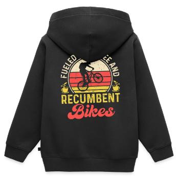 Bicyclette - Sweat Premium à capuche zippé enfant bio - noir - Dos - AI Model Kid Male (0cm)