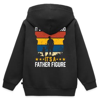 Papa Papa - Sweat Premium à capuche zippé enfant bio - noir - Dos - AI Model Kid Male (0cm)
