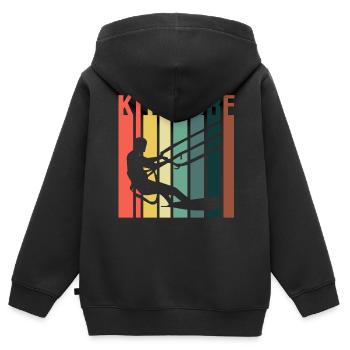 Kitesurf Kitesurfer Kiteboard Kitesurfen - Kinder Premium Organic Zip Hoodie - Schwarz - Hinten - AI Model Kid Male (0cm)