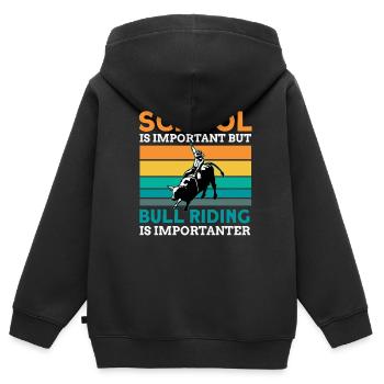 Rodéo - Sweat Premium à capuche zippé enfant bio - noir - Dos - AI Model Kid Male (0cm)