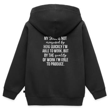 Kosmetikerin - Kinder Premium Organic Zip Hoodie - Schwarz - Hinten - AI Model Kid Male (0cm)