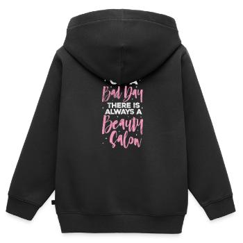 Kosmetikerin - Kinder Premium Organic Zip Hoodie - Schwarz - Hinten - AI Model Kid Male (0cm)