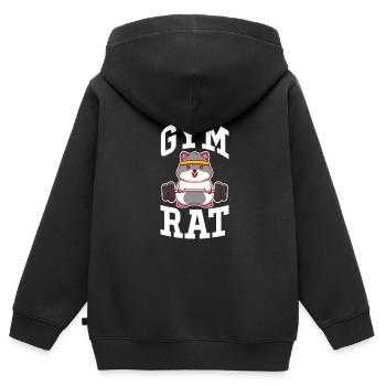 Bodybuilder Body Building Fitness Gym Geschenk - Kinder Premium Organic Zip Hoodie - Schwarz - Hinten - AI Model Kid Male (0cm)