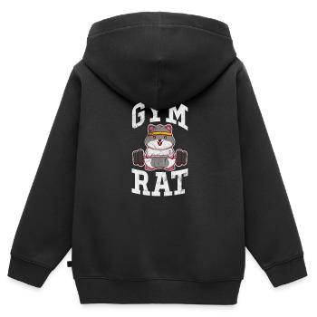 Bodybuilder - Kinder Premium Organic Zip Hoodie - Schwarz - Hinten - AI Model Kid Male (0cm)