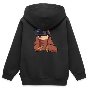 Vr Faultier - Kinder Premium Organic Zip Hoodie - Schwarz - Hinten - AI Model Kid Male (0cm)