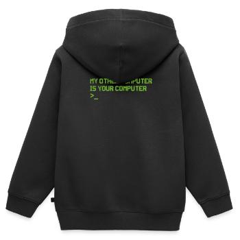 Hacker - Kinder Premium Organic Zip Hoodie - Schwarz - Hinten - AI Model Kid Male (0cm)