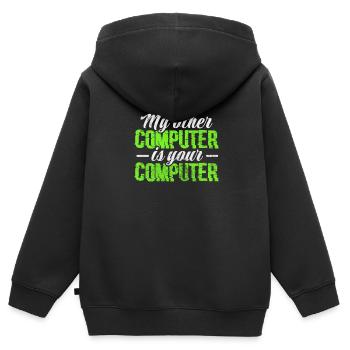 Hacker - Kinder Premium Organic Zip Hoodie - Schwarz - Hinten - AI Model Kid Male (0cm)